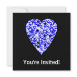 Blue and White Heart. Patterned Heart Design.