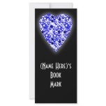 Blue and White Heart. Patterned Heart Design. Rack Card Template