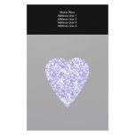 Blue and White Heart. Patterned Heart Design.