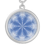 Blue and White Ice Crystal Necklace