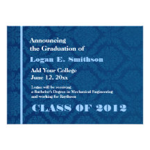 Blue and White New Grad Announcement