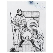 Blue and White Original Nativity Flyers