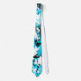 BLUE AND WHITE PAINT SPLATTER NECKTIE