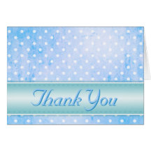 Blue and White Polka Dot Scrapbook Paper Thank You Card