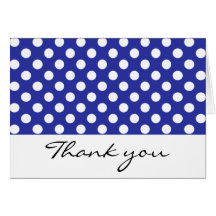 Blue and White Polka Dot Thank You Notes Greeting Cards