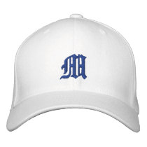 Blue and White School Colours Embroidered Hat
