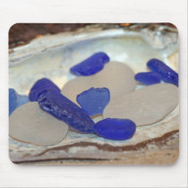 Blue And White Seaglass Mousepads