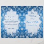 Blue and White Snow Flakes Wedding Program Custom Flyer