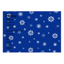 Blue and white snowflakes business card templates