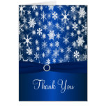 Blue and White Snowflakes Thank You Card