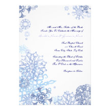 Blue and White Snowflakes Wedding Invitation 3