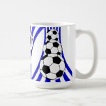 Blue and white Soccer design Mug