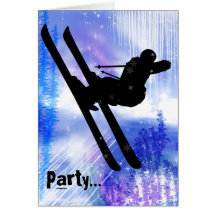 Blue and White Splashes with Ski Jump Cards