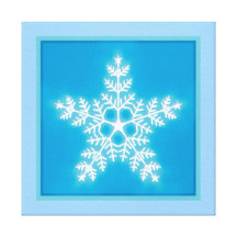 Blue and White Star Snowflake Gallery Wrap Canvas