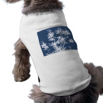 Blue and white stark leaves graphic cutout