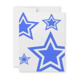 Blue And White Stars 4.25" x 5.5" Paper invitations