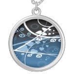 Blue and White Swirling Vines Custom Jewelry