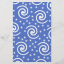 Blue and white swirls and dots pattern. flyer