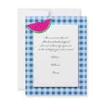 Blue and White Tablecloth and Watermelon invitations