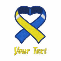 Blue and Yellow Awareness Ribbon Shirt Embroidered Polo Shirt
