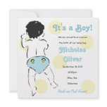 Blue and Yellow Baby Bottom Announcement
