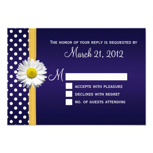 Blue and Yellow Daisy RSVP Card Personalized Announcement
