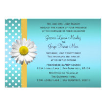 Blue and Yellow Daisy Wedding Invitation