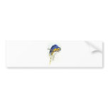 Blue and Yellow Maccaw by Edward Lear bumper stickers