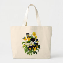 Blue and Yellow Pansies by Pierre Joseph Redoute Tote Bag