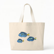 Blue and Yellow Tropical Fish Tote Bags