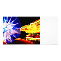 BLue and Yellow Zoomed Fair Rides Photo Card