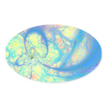 Blue Angel – Cosmic Azure & Lemon Oval Sticker