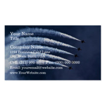 Blue angels in graceful arch formation business card template