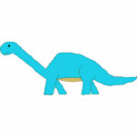 Blue apatosaurus sculpture cut out