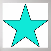 Blue Aqua Pink Hot Baby Light Dark Star Pentagram Posters
