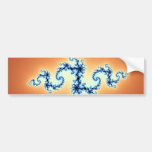 Blue Arabesque on Gold - fractal design Bumper Stickers