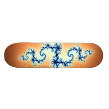 Blue Arabesque on Gold - fractal design Skate Boards