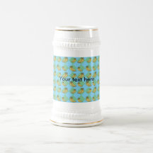 Blue argyle banana pattern coffee mugs