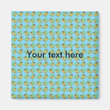 Blue argyle banana pattern fridge magnets
