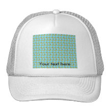 Blue argyle banana pattern mesh hat