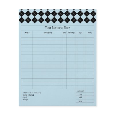Blue Argyle Small Order Form by Pen_And_Ink