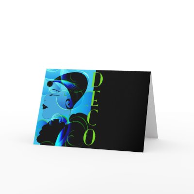 Blue Art Deco Card by sharpattack