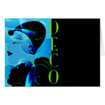 Blue Art Deco Card
