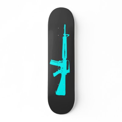Blue Assault Rifle Skateboard by CaliforniaSkateShop