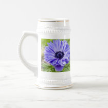 Blue Aster Flower Beer Stein Coffee Mug
