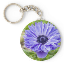 Blue Aster Flower Keychain