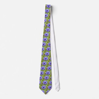 Blue Aster Flower Men's Tie by PerennialGardens