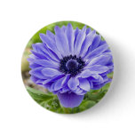 Blue Aster Flower Round Pin buttons