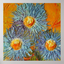 Blue Asters Fine Art Poster