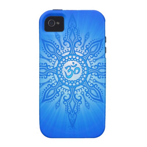 Blue Aum Star iPhone 4 Cases